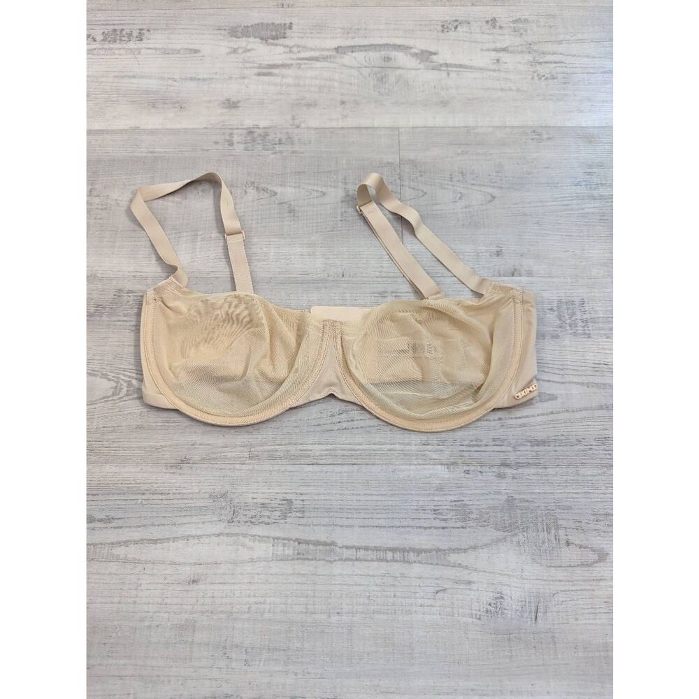 Skims Ultra Fine Mesh Bra women's size 36DD nude balconette soft underwire